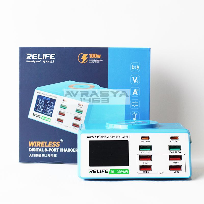 Relife Rl-309AW Nfc 8 Port Usb Tester